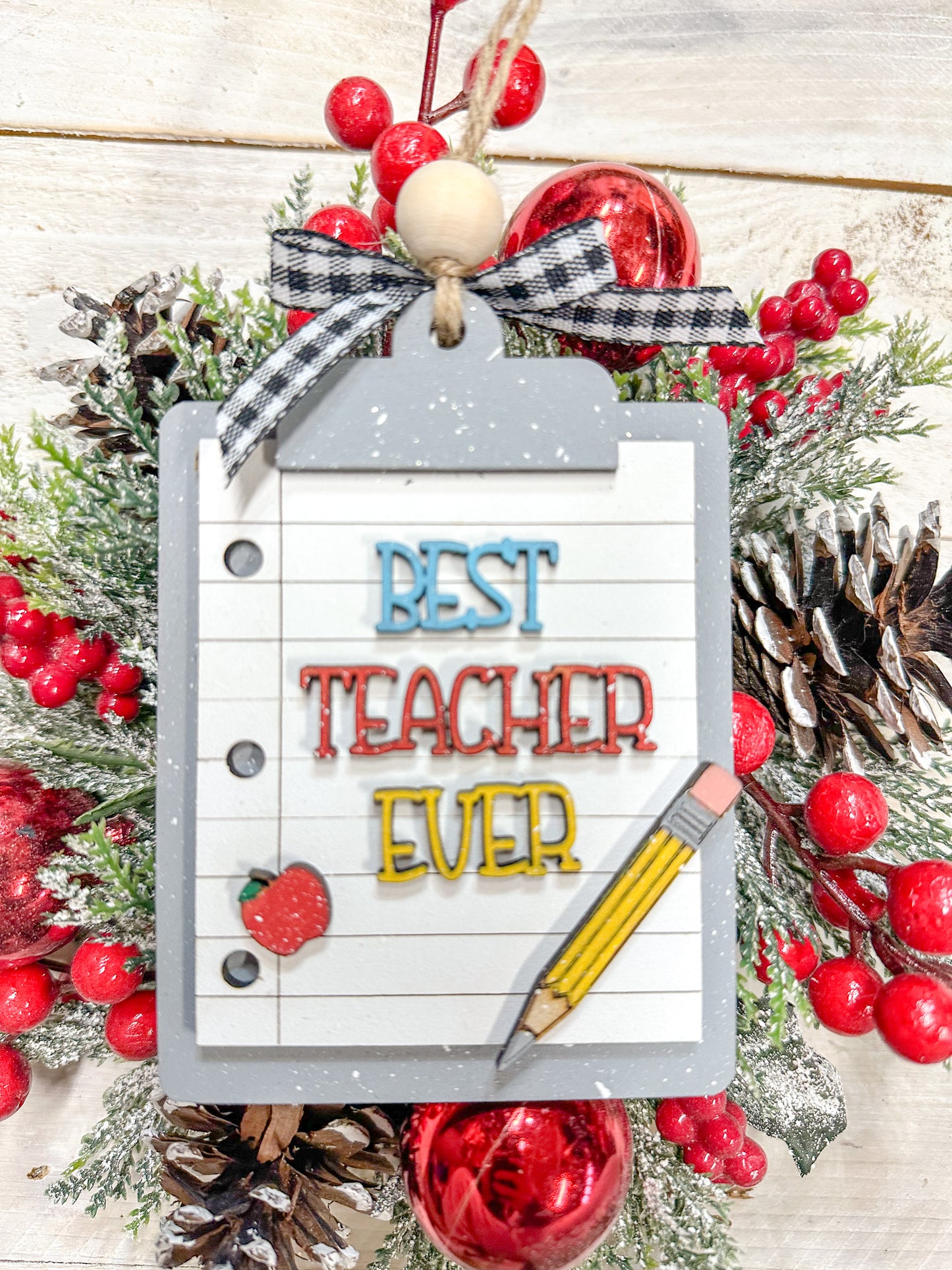 Best Teacher Ever Clipboard Ornament