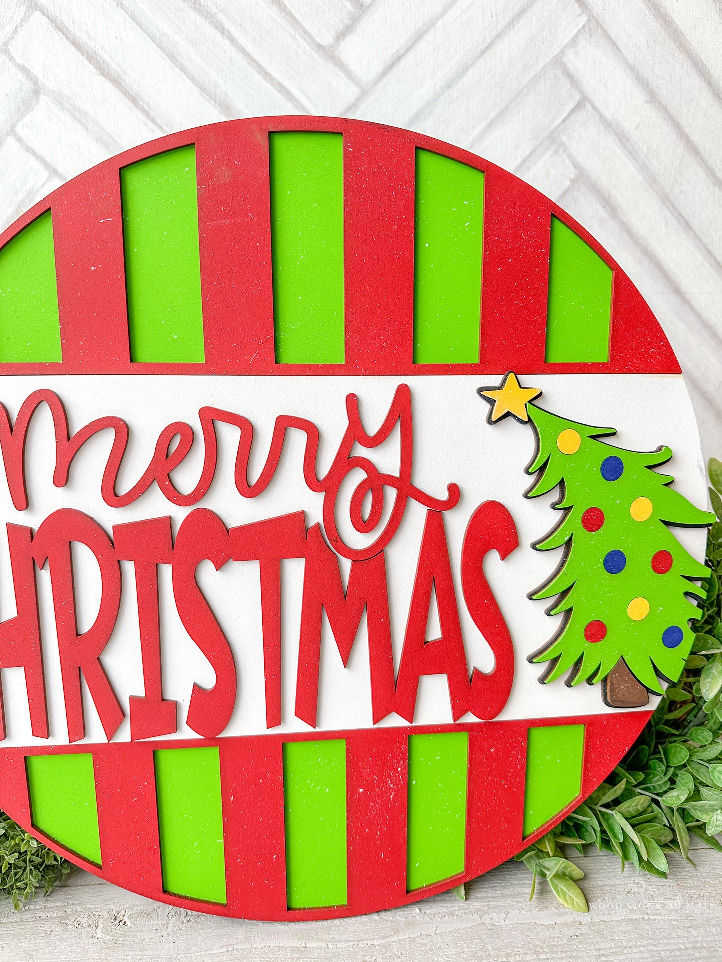 Merry Christmas with tree BRIGHT COLORS