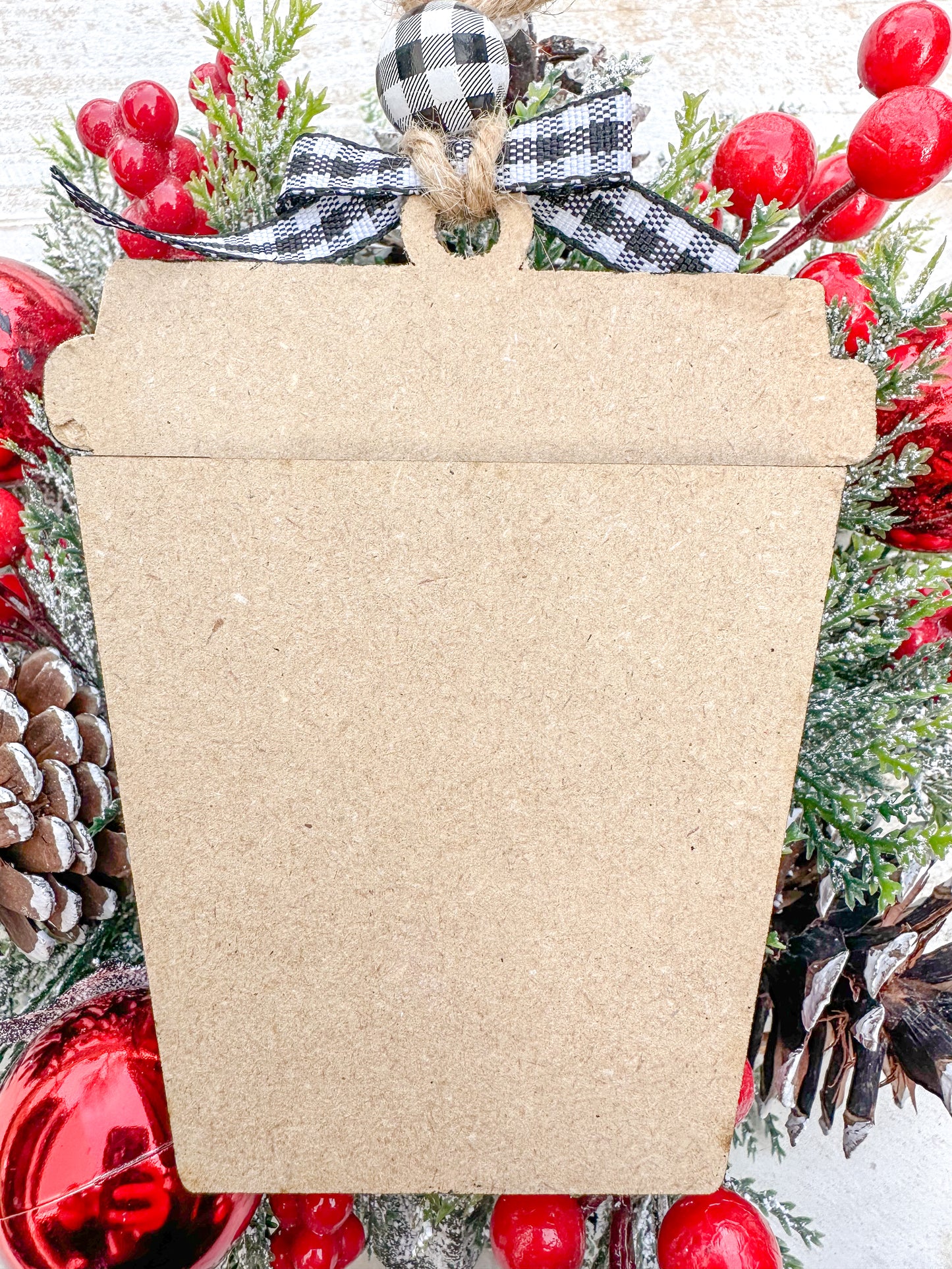 Santa Coffee Cup Ornament with Gift Card Holder