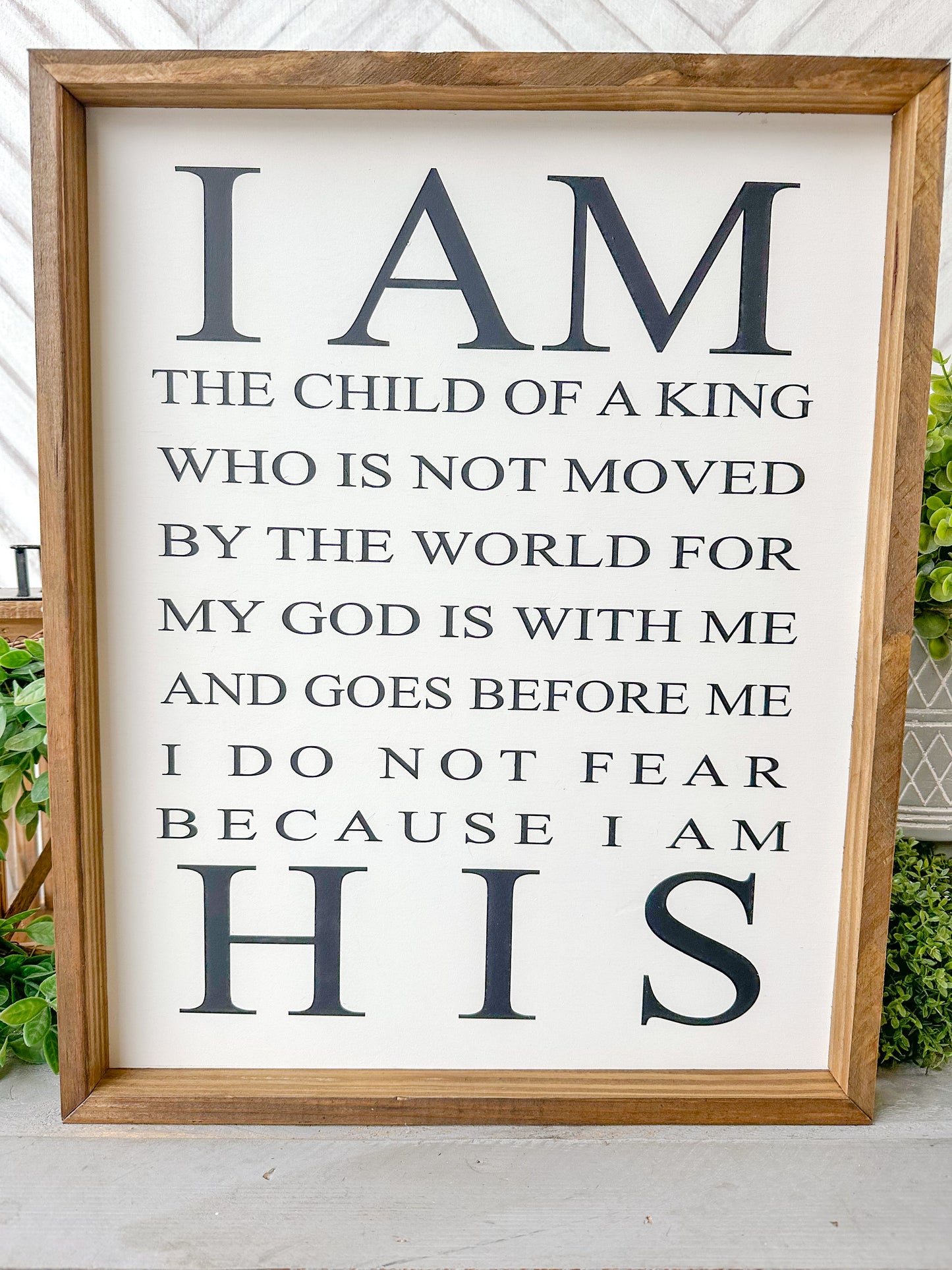 I am the child of a king. Hand-painted wood sign.