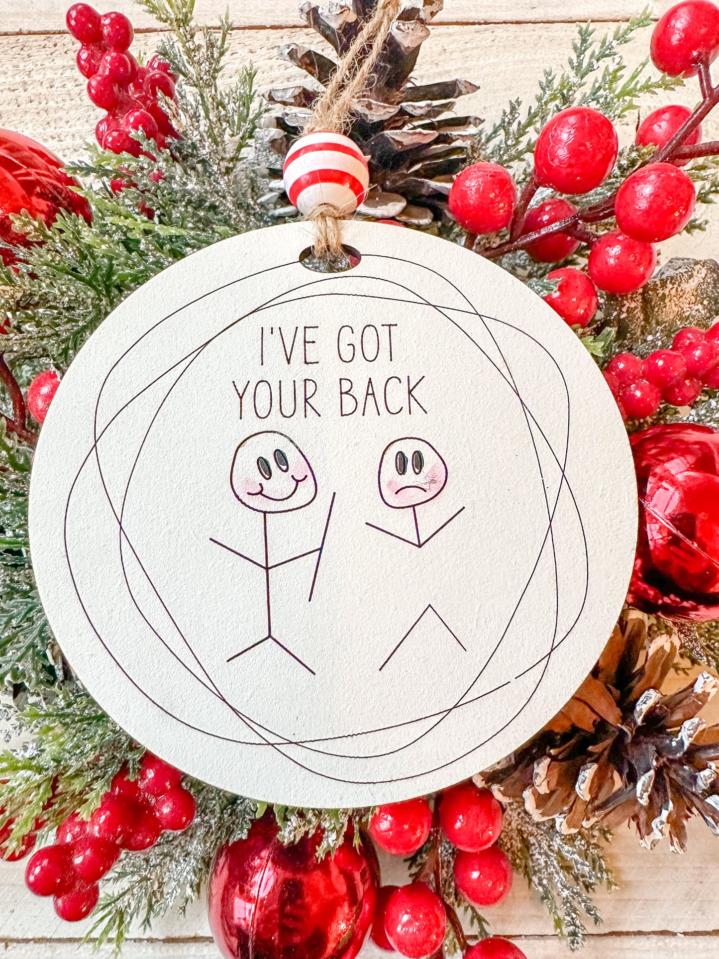 I’ve got your back funny Christmas ornament