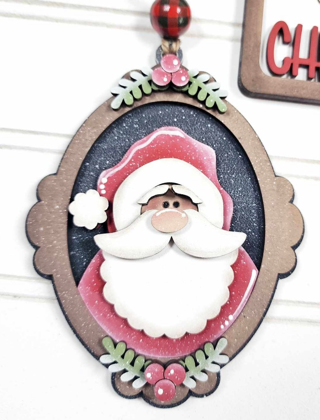 Vintage Santa Portrait Christmas Ornament