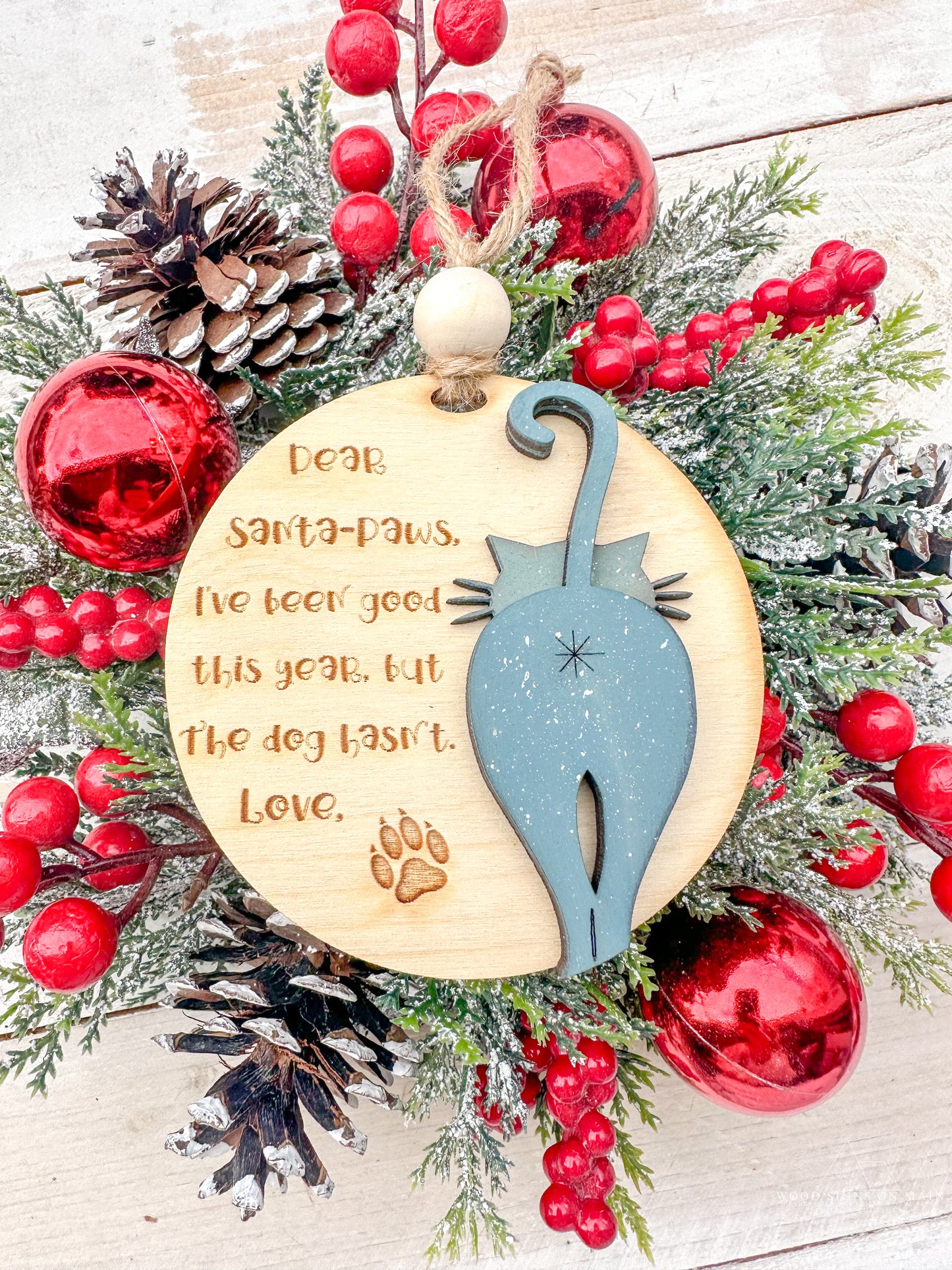 cat body paw ornament