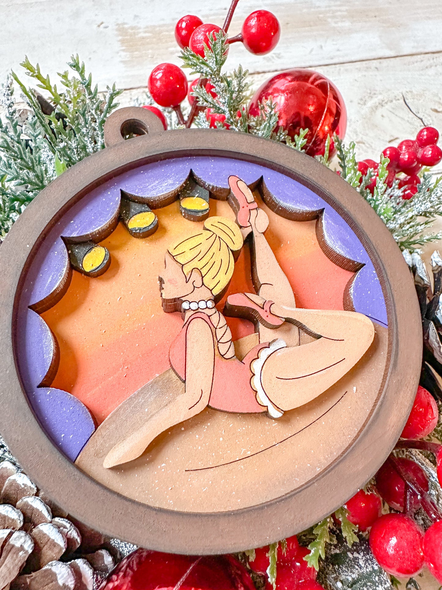 Ballet Dancer Ornament – Handcrafted Wood Ballerina / Dancer Keepsake for Dancers, Ballet Recital Gift, Personalized Christmas Ornament