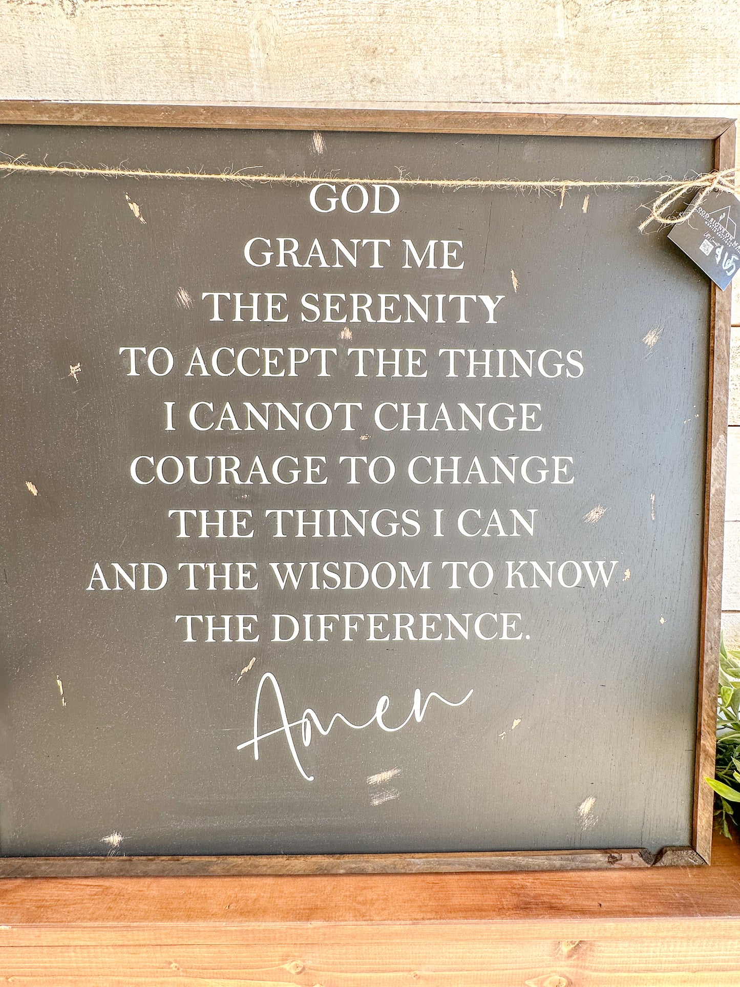 Serenity Prayer Wooden Sign – Faith-Based Christian Wall Art