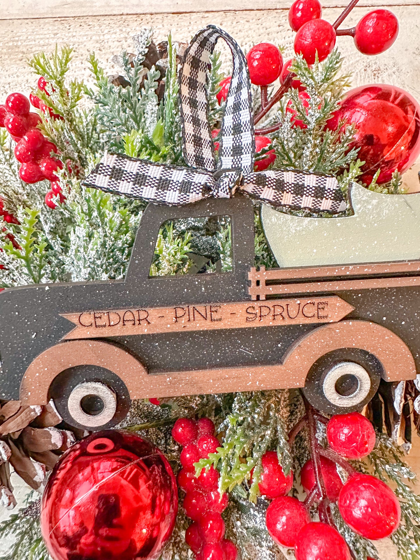 Black farmhouse inspired Christmas tree ornament