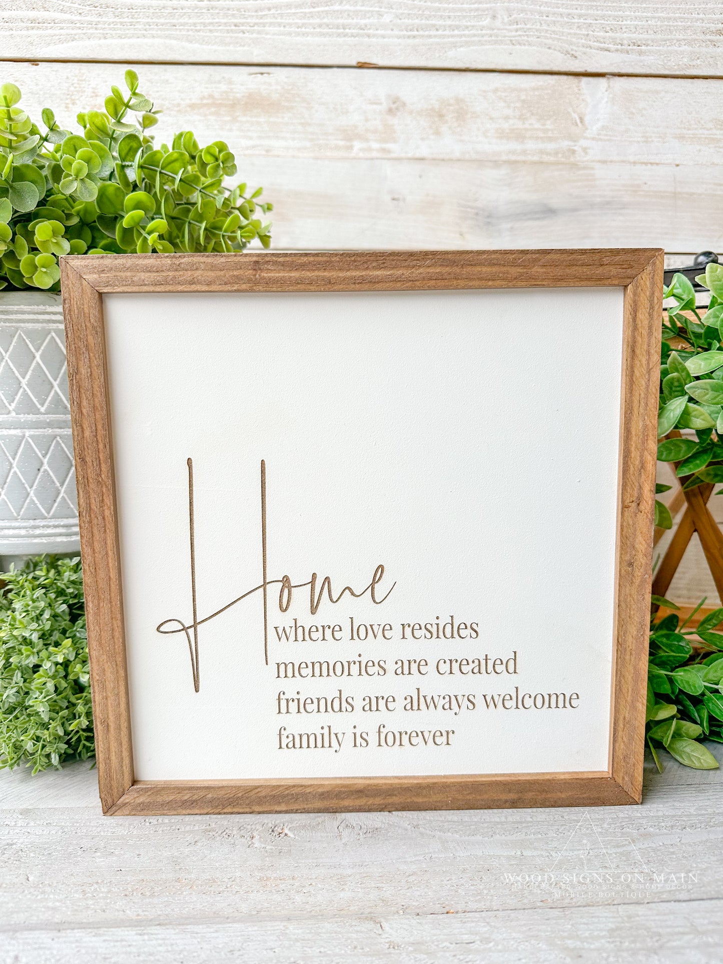 Home where love resides memories are created friends are always welcome... laser engraved wood sigm