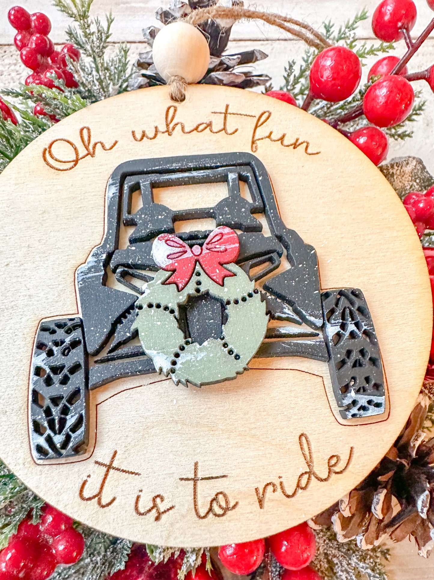 Oh What Fun It Is To Ride Side by Side Christmas Ornament
