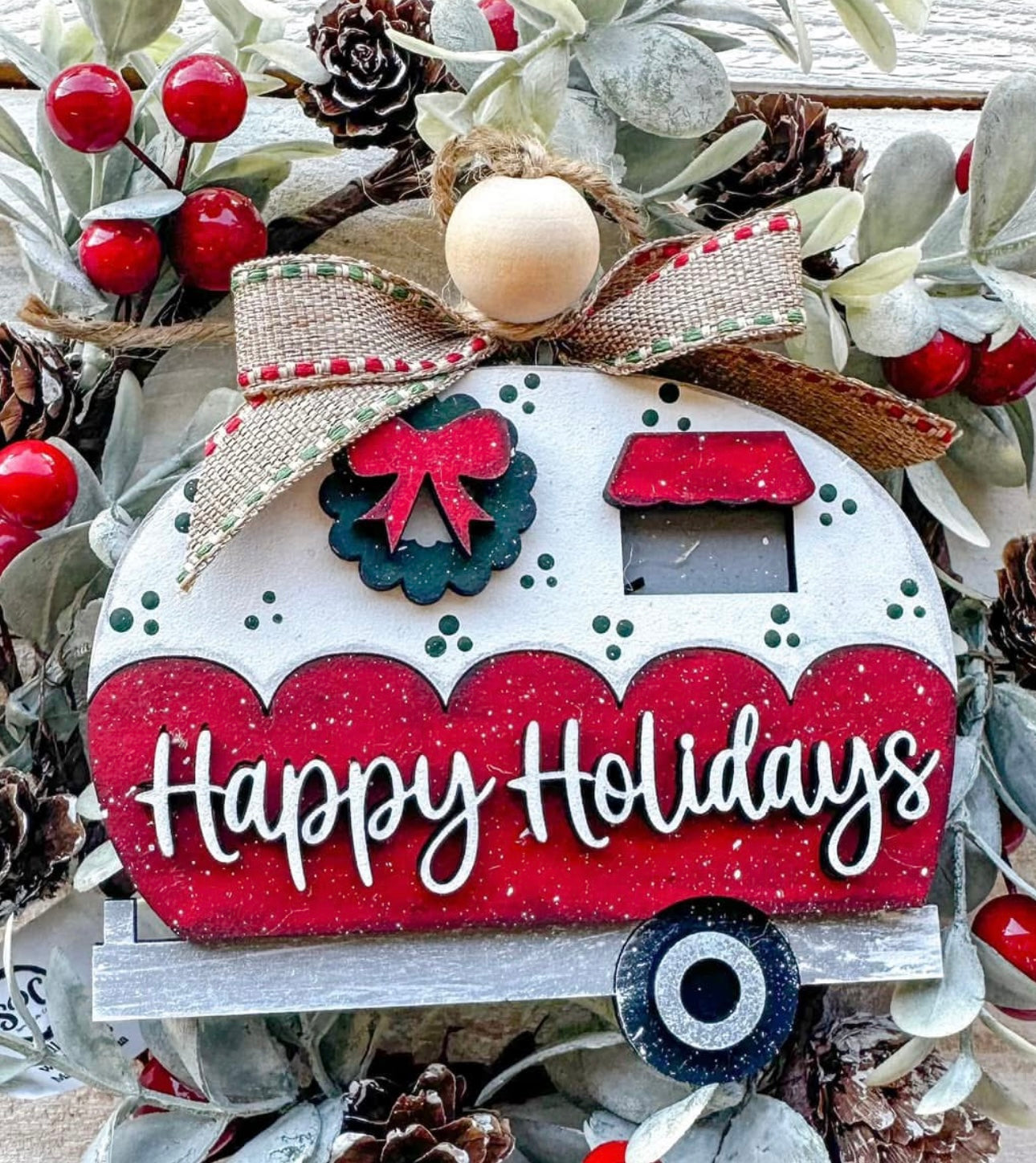 Happy Holidays Camper Ornament