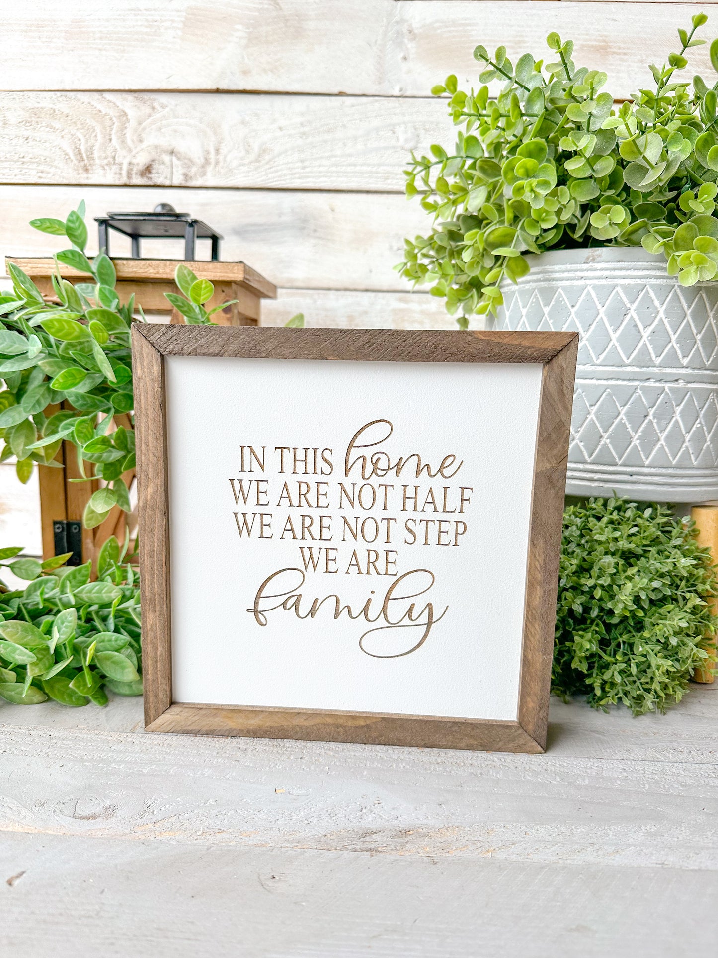 In this home we are not half laser engraved laser engraved wood sign