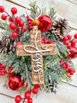Scripted Cross 3D Word Christmas Ornament