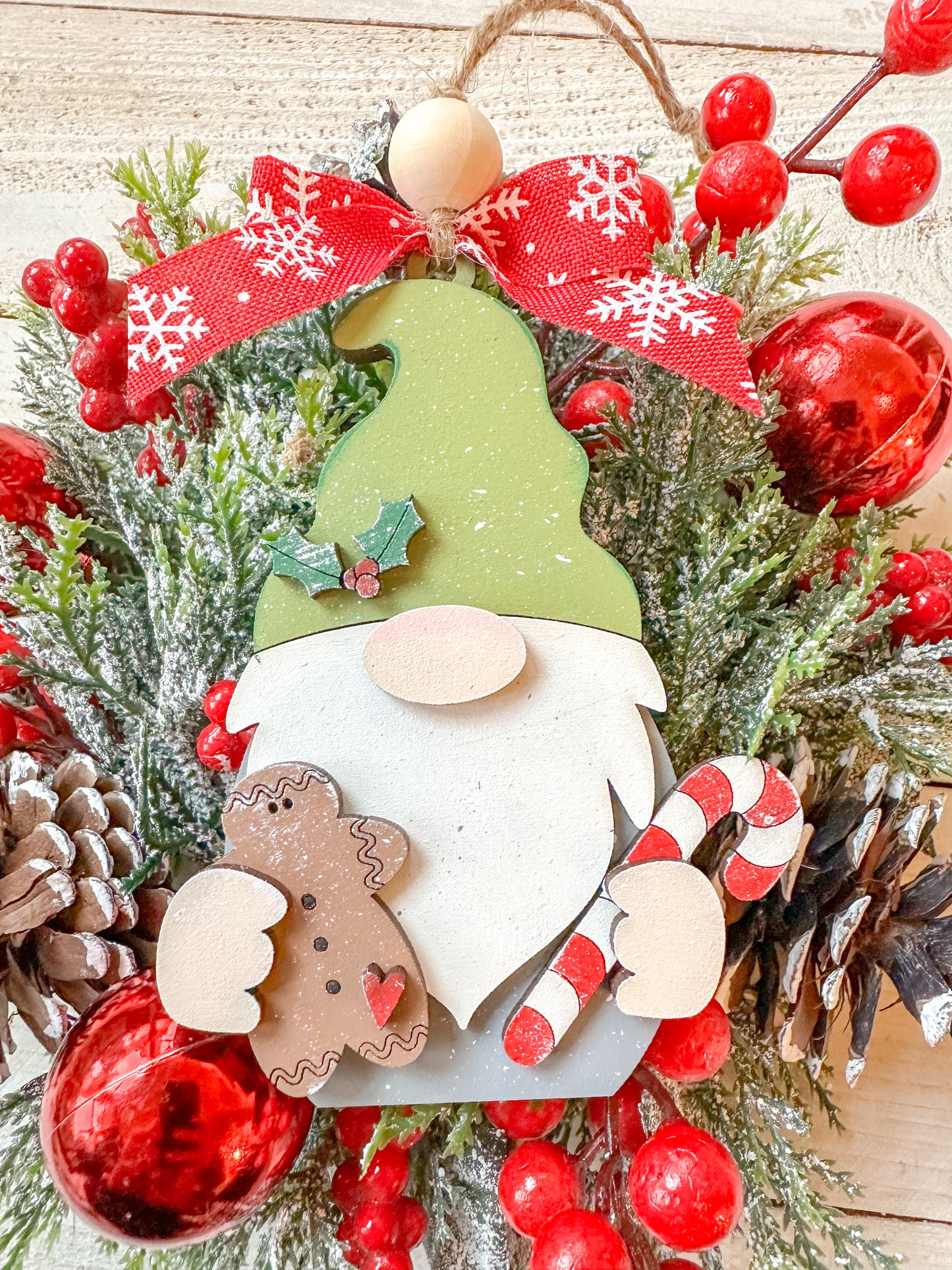 Gnome Shaped w/ gingerbread & candy cane