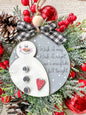 Snowman Ornament with “Wish I May” Quote
