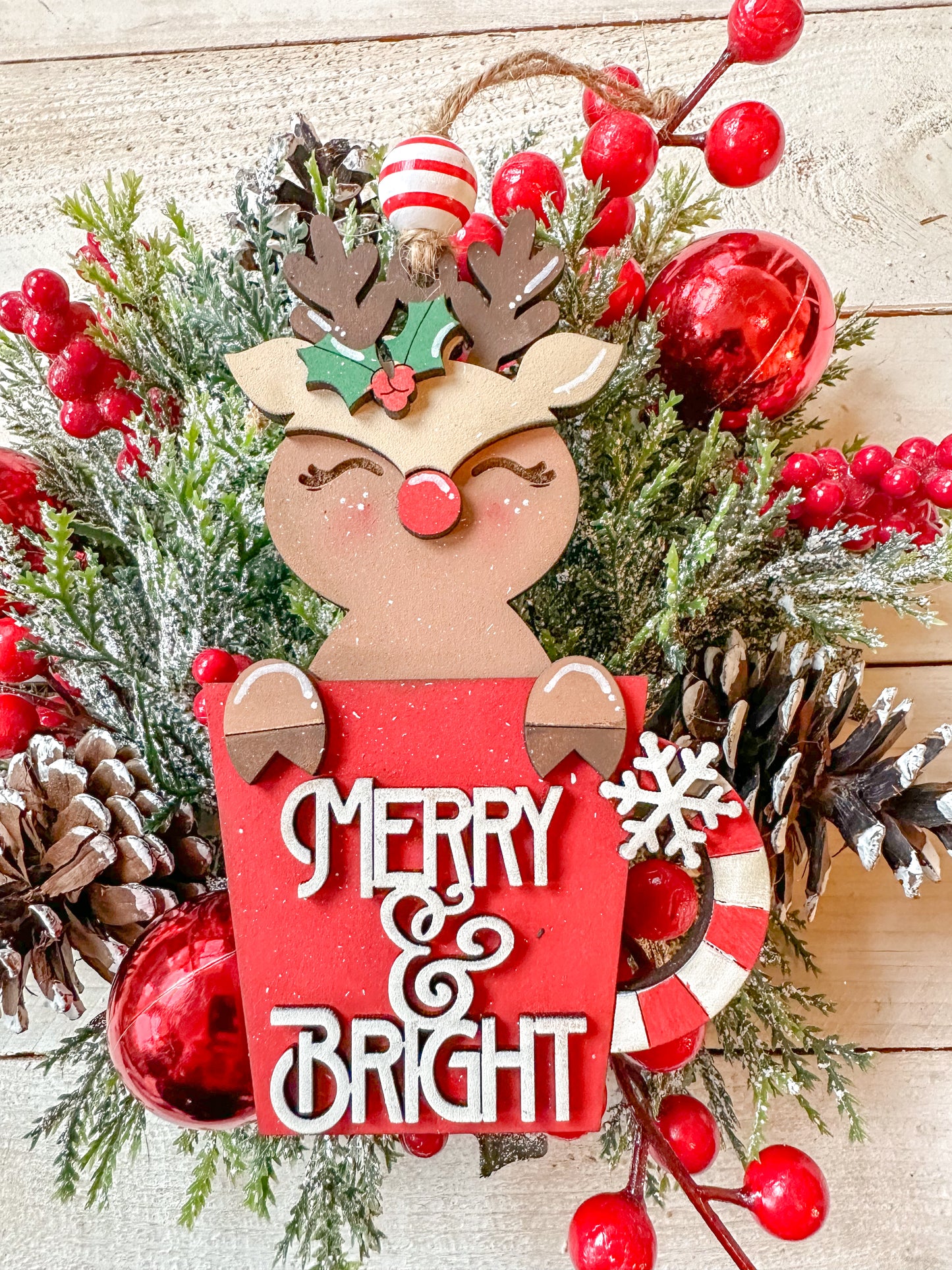 Reindeer Merry & Bright Cup Ornament