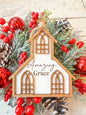 Amazing Grace Wooden Church Shaped Ornament
