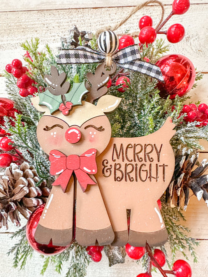 Merry & Bright Reindeer Ornament