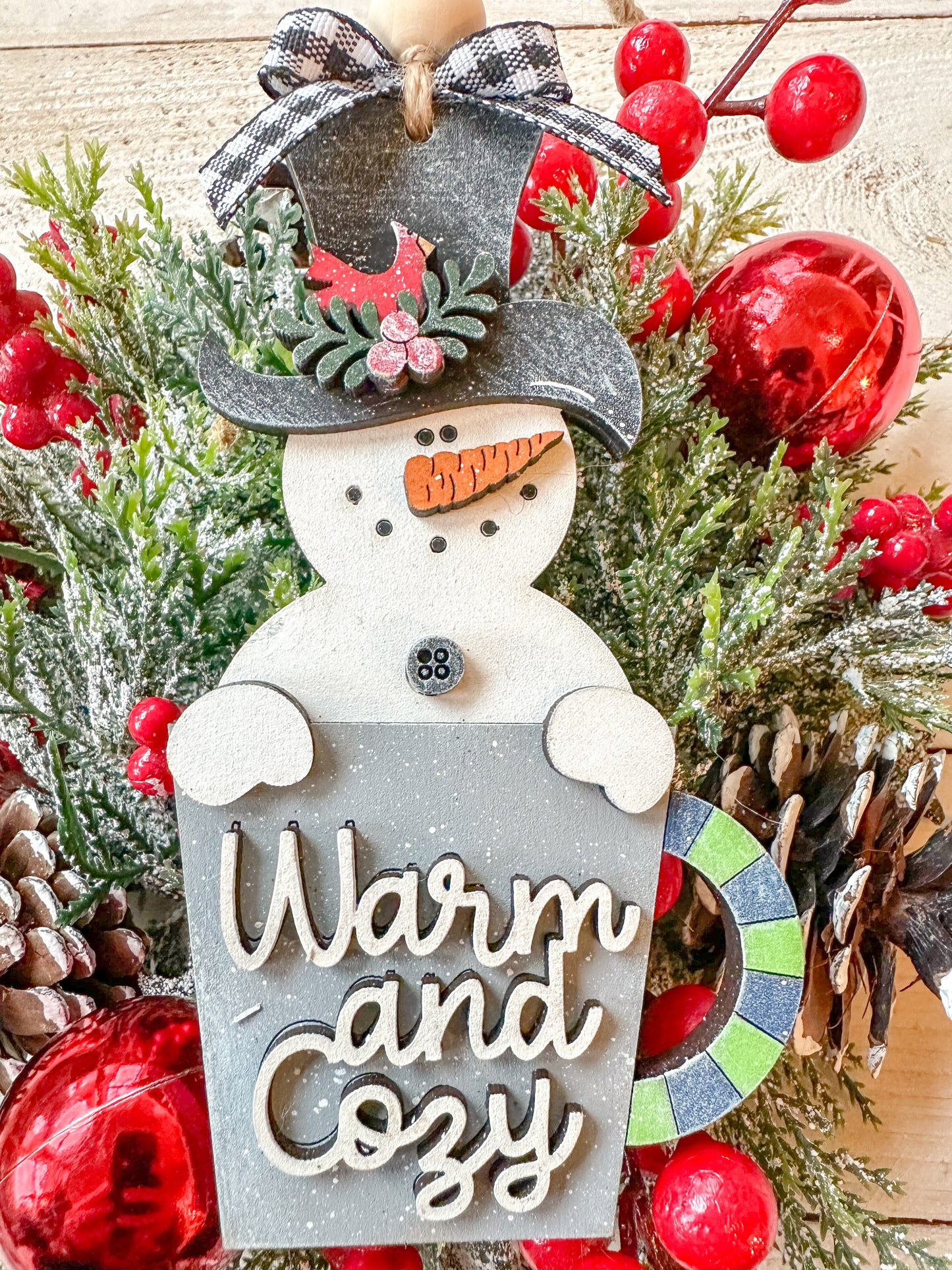 Warm and Cozy Snowman Ornament with Festive Mug