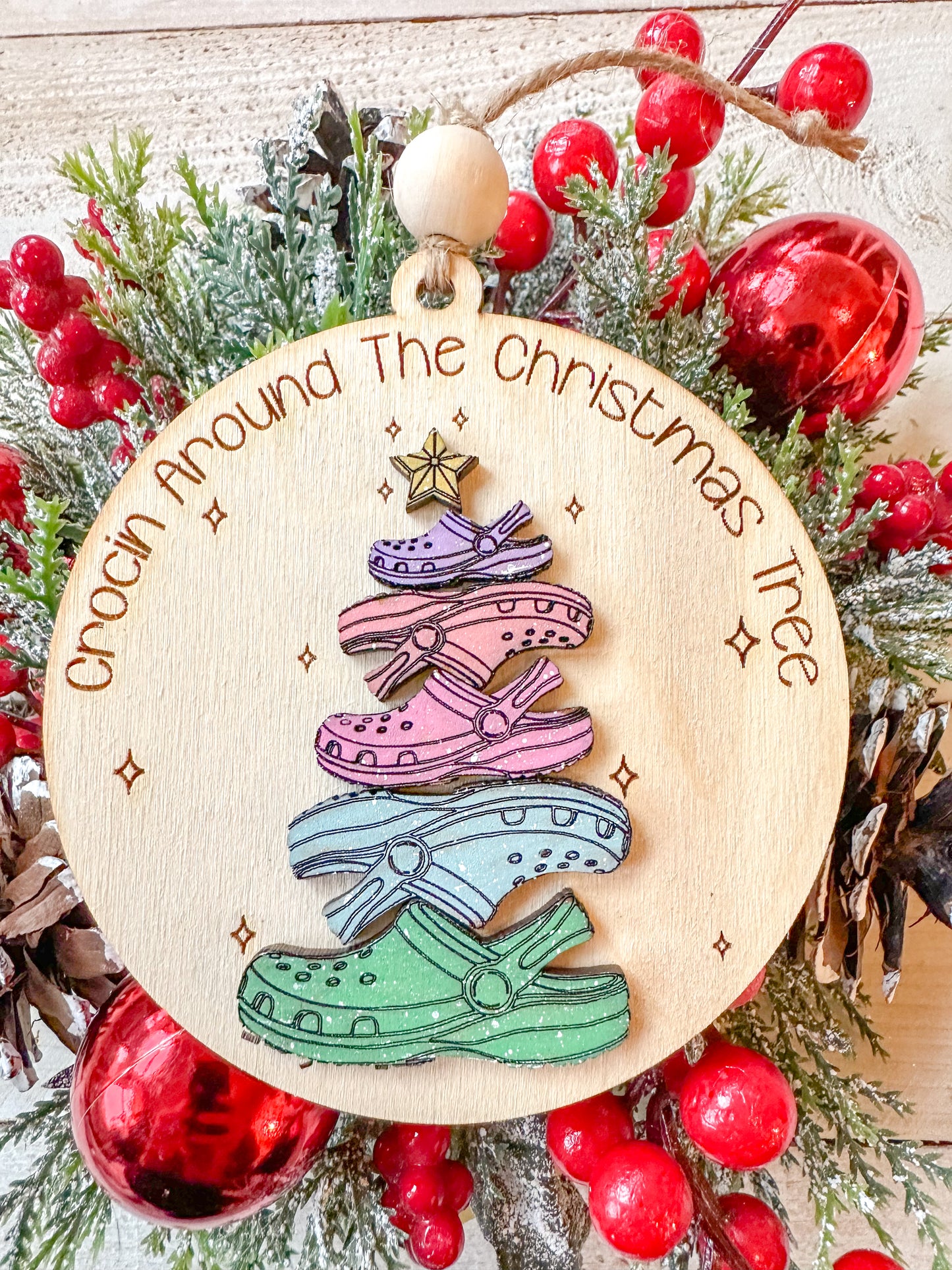 Crockett around the Christmas tree Ornament