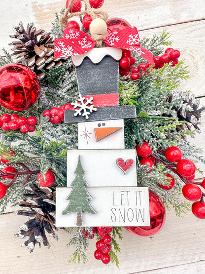 stacked snowman ornament