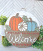Welcome pumpkin door round