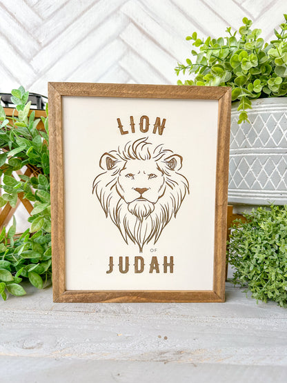 Lion of Judah Laser Engraved Wooden Sign