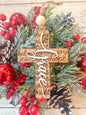 Scripted Cross 3D Word Christmas Ornament