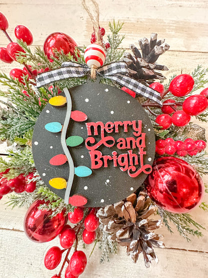 Merry & Bright Ornament – Handcrafted Christmas Tree Decoration with Colorful Lights & Festive Charm