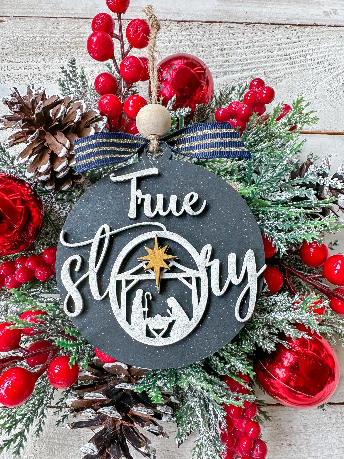 True Story Nativity Ornament – Handmade Christian Christmas Decor