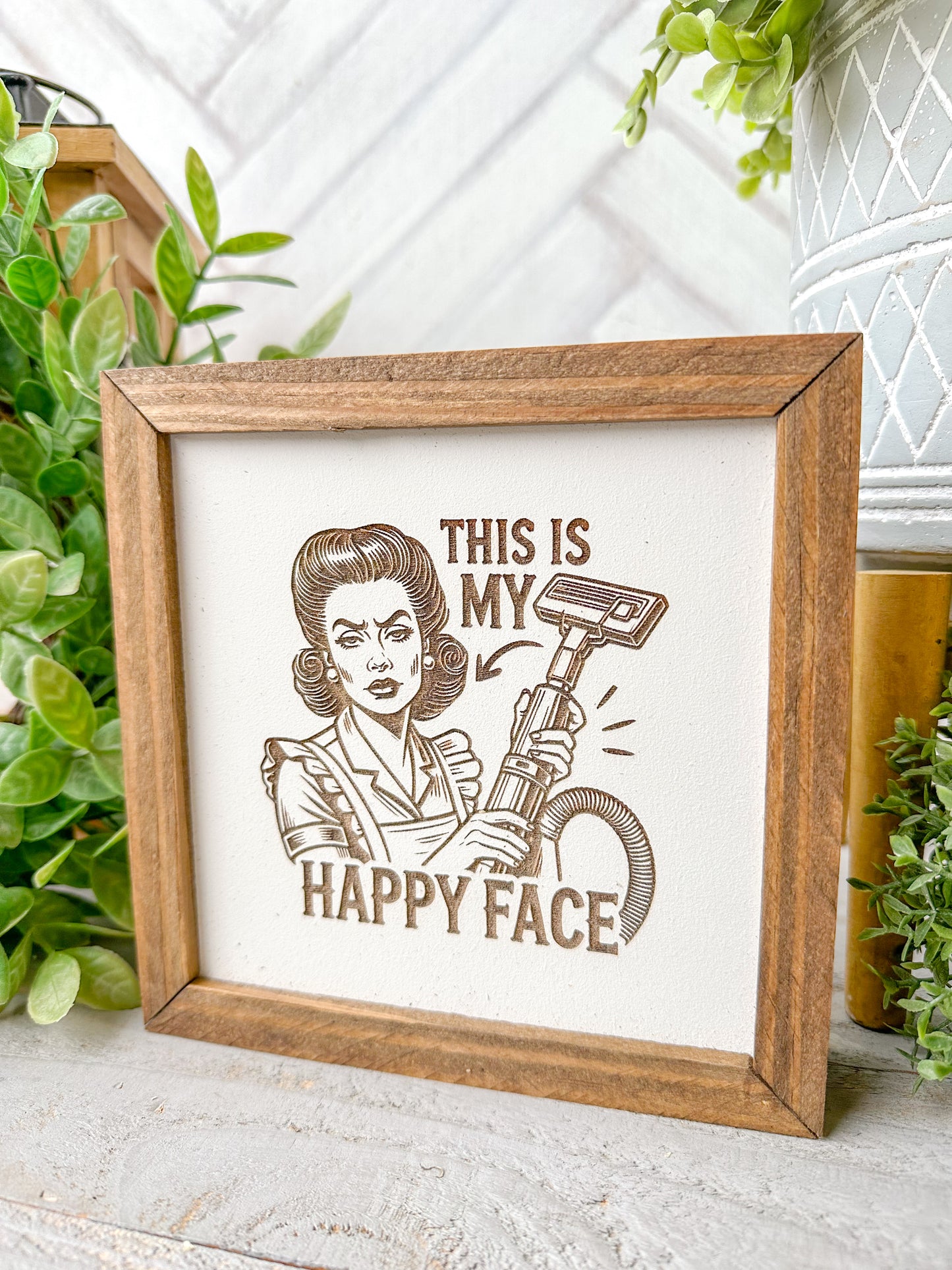 This Is My Happy Face-Laser Engraved Wooden Sign