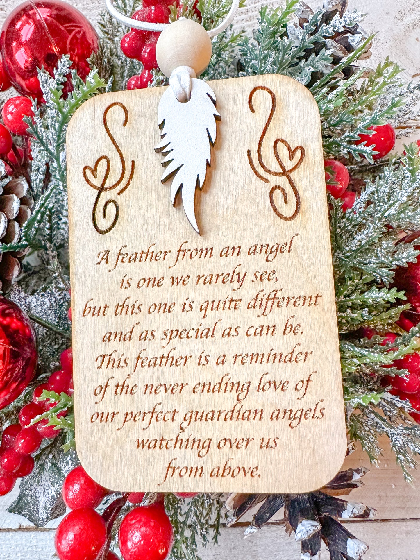 Angel Feather Memorial Ornament