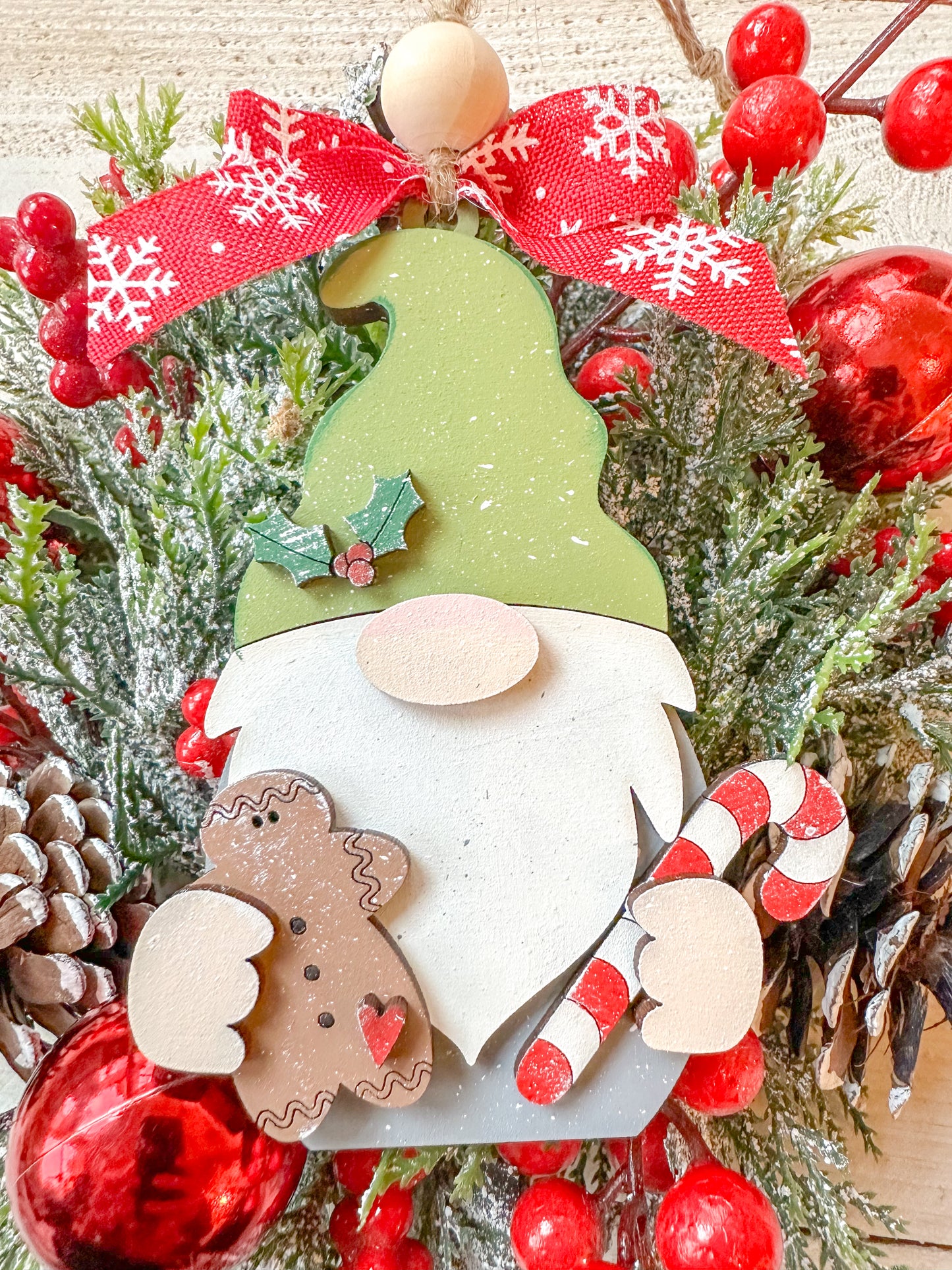 Gnome Shaped w/ gingerbread & candy cane