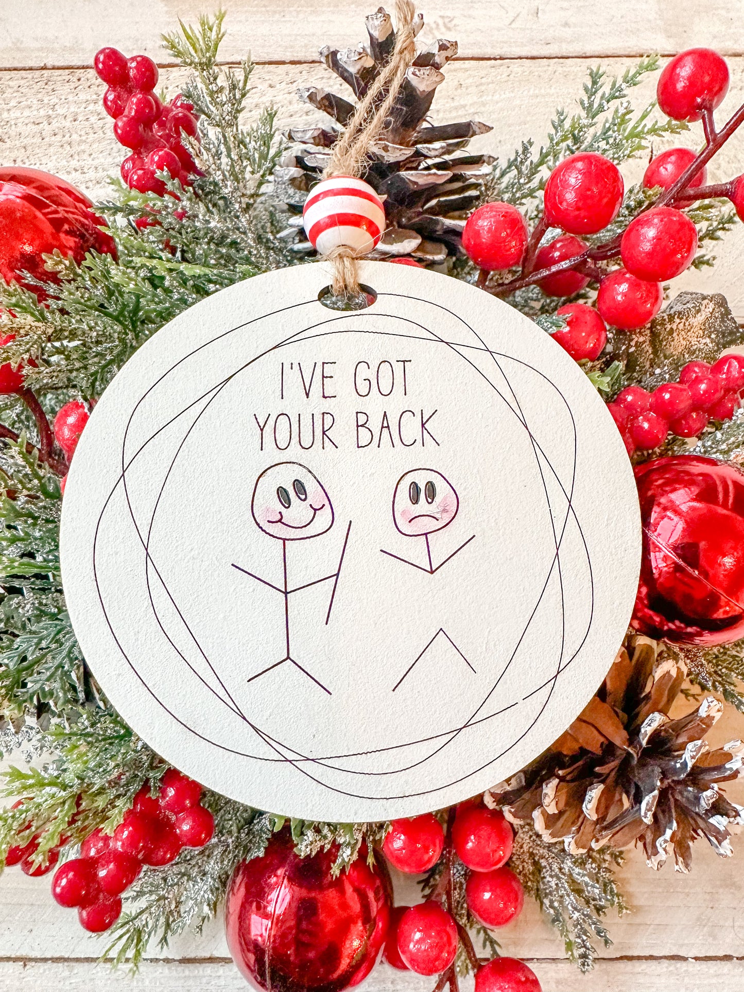 I’ve got your back funny Christmas ornament