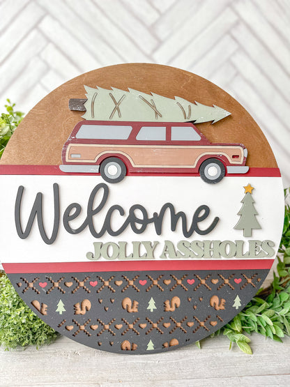 welcome jolly *sshole door round