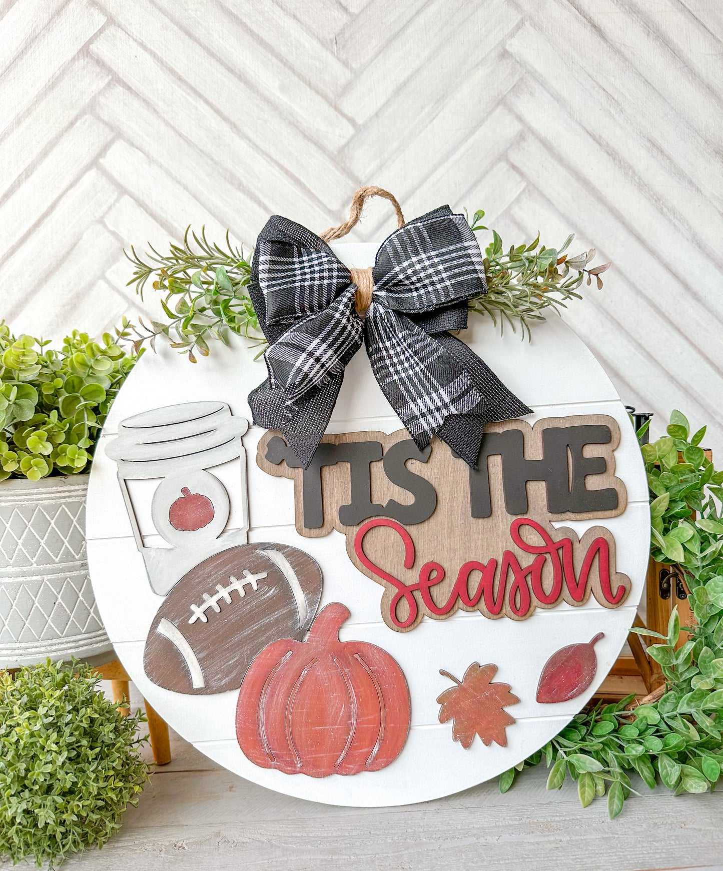 ‘tis the season fall door hanger