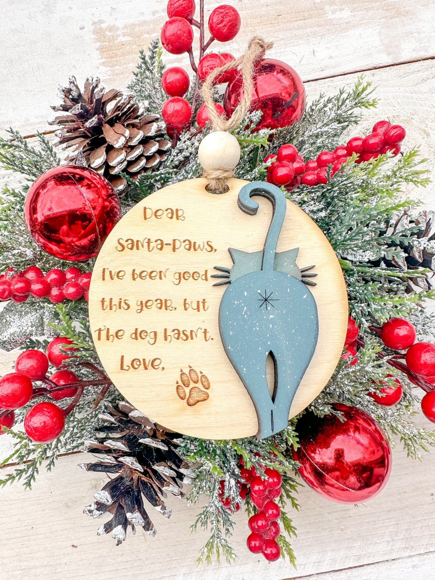 cat  body paw ornament