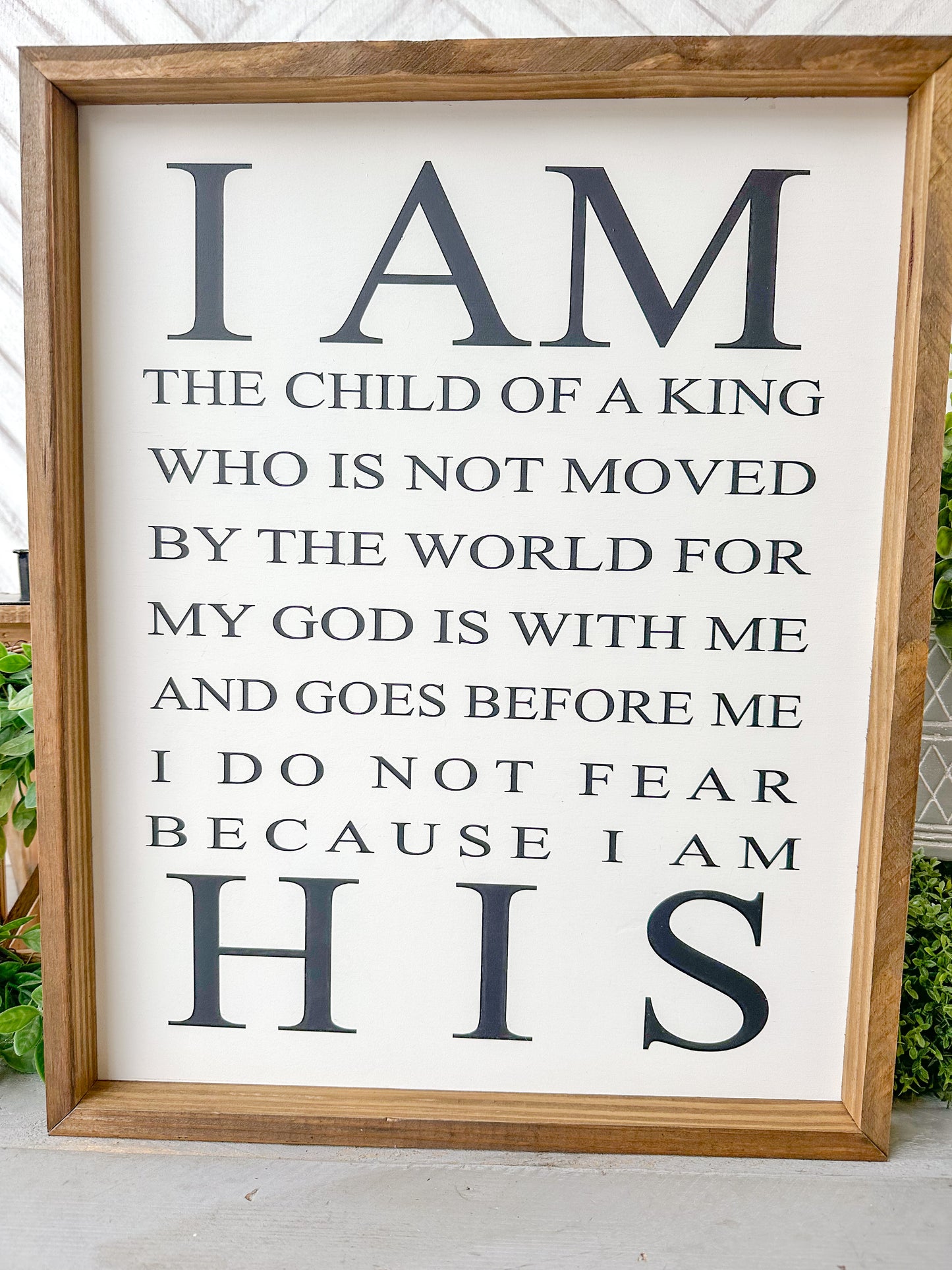 I am the child of a king. Hand-painted wood sign.