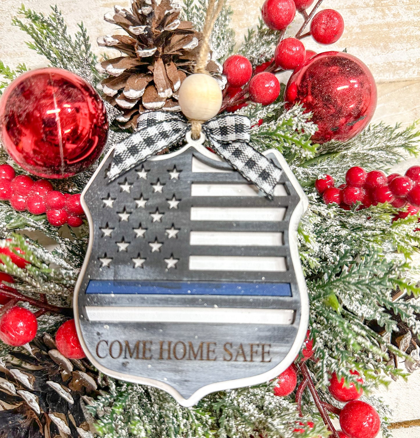 Come home safe police ornament