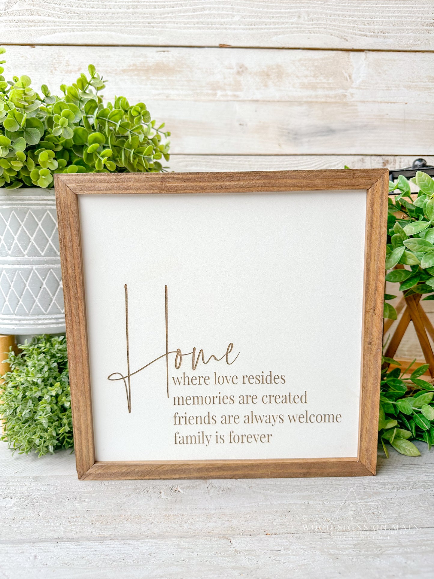 Home where love resides memories are created friends are always welcome... laser engraved wood sigm