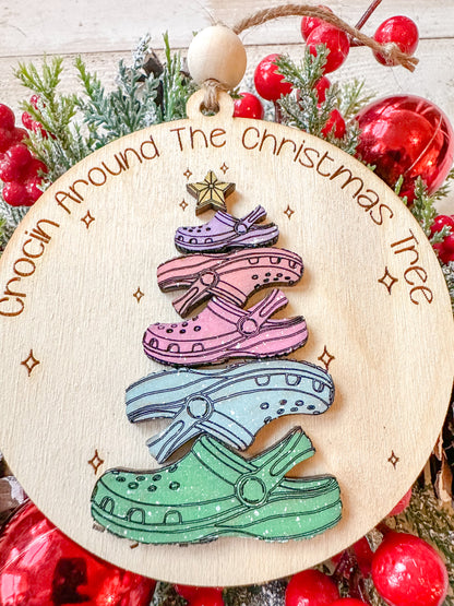 Crockett around the Christmas tree Ornament