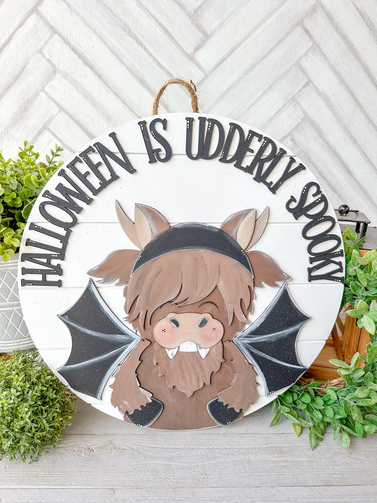 Halloween is utterly spooky Halloween door hanger