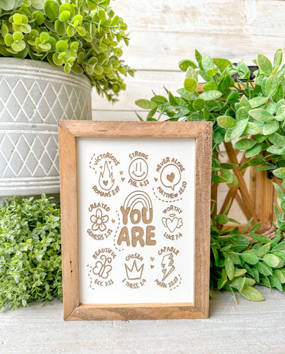 you are affirmation laser engraved wood sign