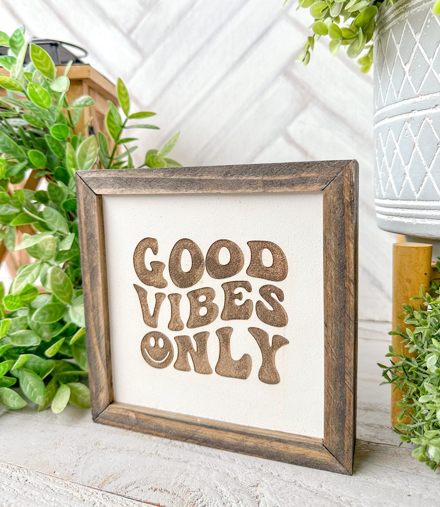 Good Vibes Only- Laser Engraved Wooden Sign
