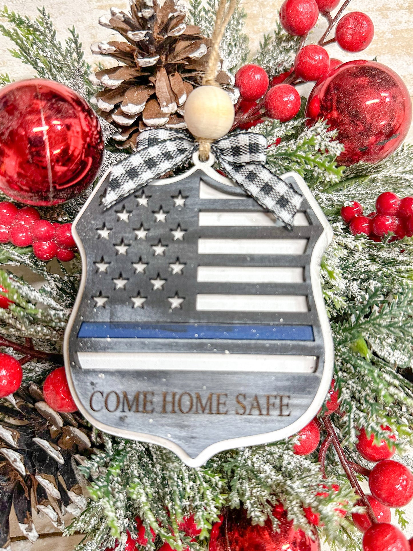 Come home safe police ornament