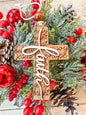 Scripted Cross 3D Word Christmas Ornament