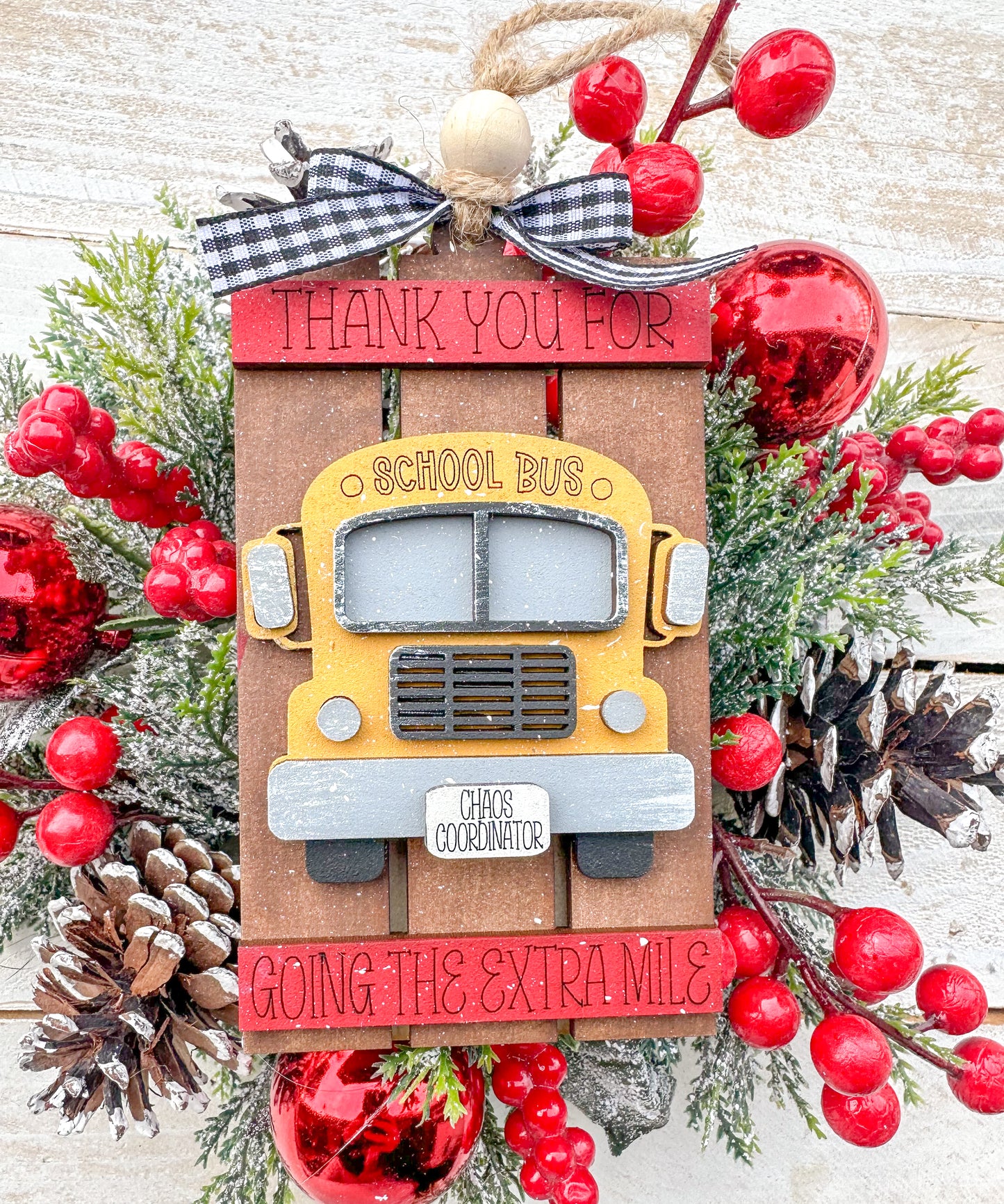 Teacher Gift Card Holder Ornament – Handcrafted Wooden Teacher Appreciation Gift