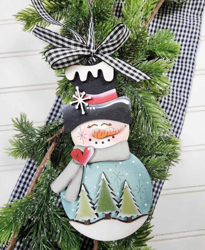Frost the snowman winter globe Christmas ornament / gift tag