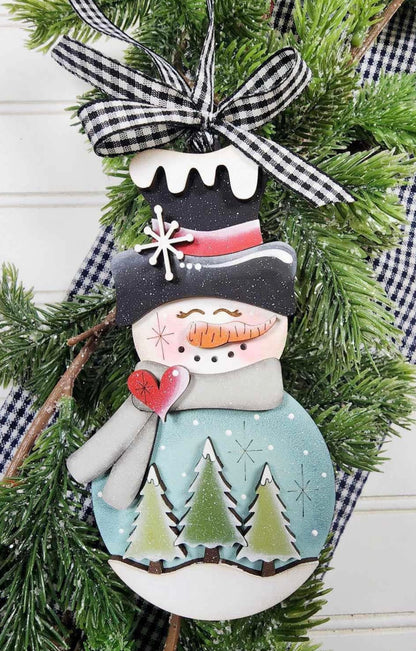 Frost the snowman winter globe Christmas ornament / gift tag