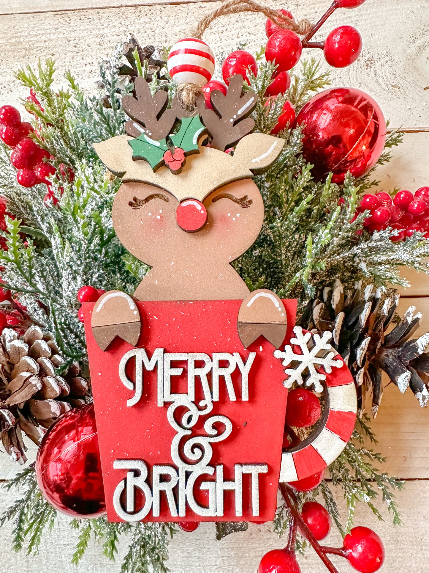 Reindeer Merry & Bright Cup Ornament