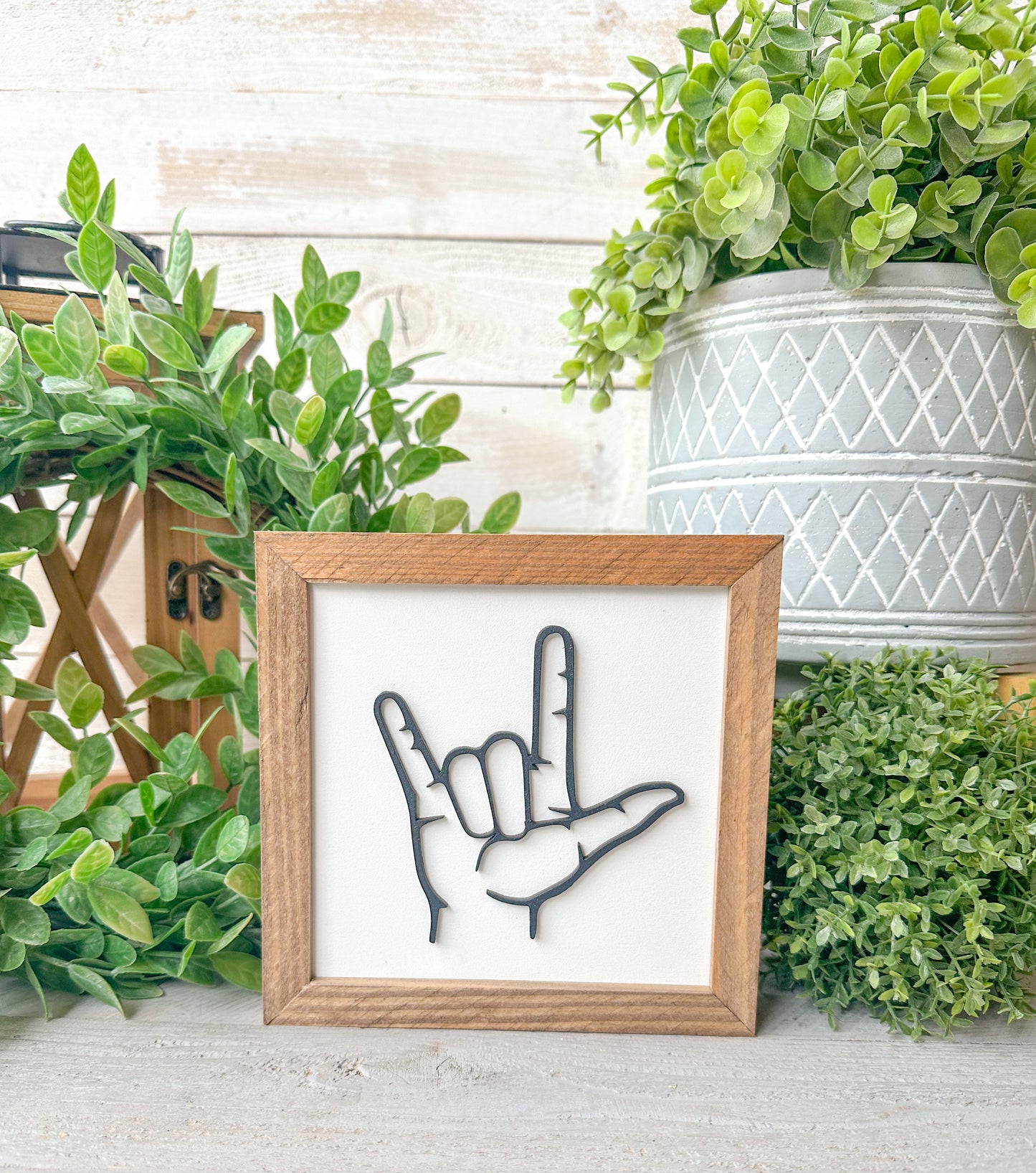 Handmade ASL I Love You 3D Sign – Modern Farmhouse Wall Art
