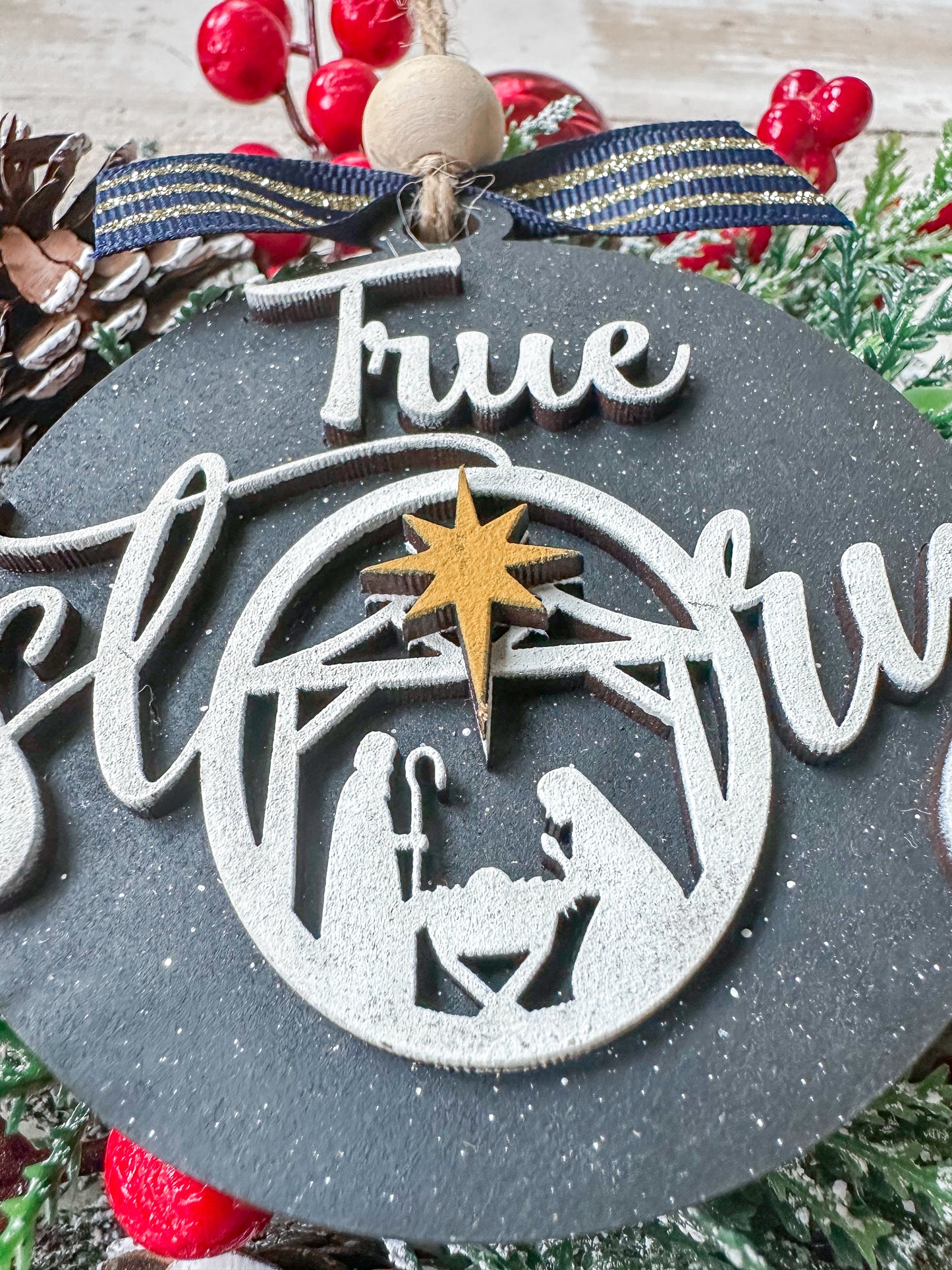 True Story Nativity Ornament – Handmade Christian Christmas Decor